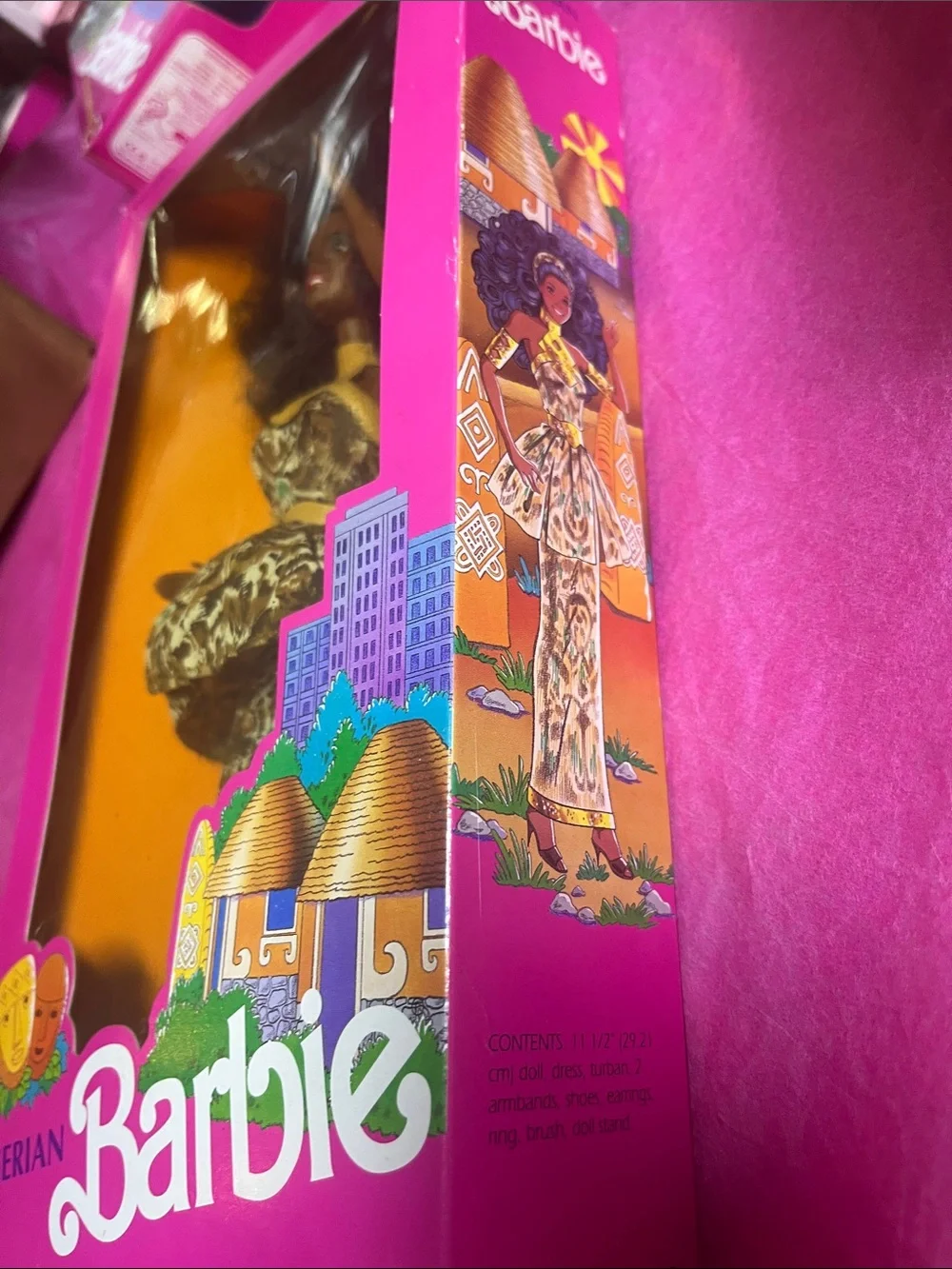 vintage 1989 Nigerian Barbie from Mattel’s Dolls of the World Collection NRFB